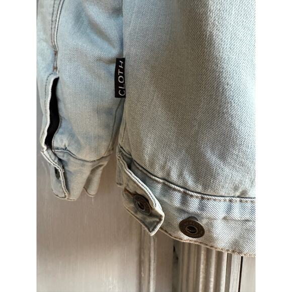 Brooklyn Cloth Jean Jacket Sz S Men’s Sherpa Lining Gray Hoodie Denim - Picture 4 of 12